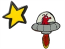 Image for UFO &amp; Star Pin Badge Set