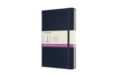 Image for Moleskine Large Double Layout Plain and Ruled Hardcover Notebook : Sapphire Blue