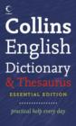 Image for Collins essential dictionary and thesaurus  : plus language in action supplement