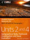 Image for Student support materials for AQA AS and A2 geographyUnits 2 and 4,: Geographical skills, fieldwork investigation and issue evaluation