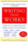 Image for Writing That Works, 3e: How to Communicate Effectively in Business