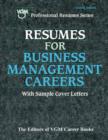 Image for Resumes for business management careers