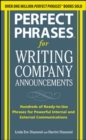 Image for Perfect phrases for writing company announcements  : hundreds of ready-to-use phrases for powerful internal and external communications