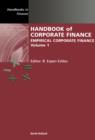 Image for Handbook of corporate finance: empirical corporate finance