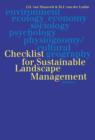 Image for Checklist for sustainable landscape management: final report of the EU concerted action AIR3-CT93-1210: The landscape and nature production capacity of organic/sustainable types of agriculture