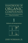 Image for Hanbook of organic compounds: NIR, IR, Raman, and UV-Vis spectra featuring polymers and surfactants : (a 3-volume set)