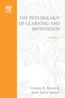 Image for The Psychology of Learning and Motivation Vol.3: Advances in Research and Theory