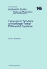 Image for Generalized Solutions of Nonlinear Partial Differential Equations.: Elsevier Science Inc [distributor],.