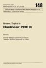Image for Recent Topics in Nonlinear Partial Differential Equations.: Elsevier Science Inc [distributor],.