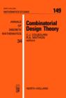 Image for Combinatorial Design Theory.: Elsevier Science Inc [distributor],.