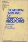 Image for Numerical analysis of variational inequalities : v.8