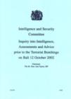 Image for Inquiry into intelligence, assessments and advice prior to the terrorist bombings on Bali 12 October 2002