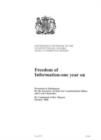 Image for Freedom of information - one year on : Government response to the Constitutional Affairs Select Committee report