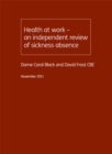 Image for Health at Work - an Independent Review of Sickness Absence