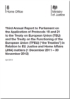Image for Third annual report to Parliament on the application of Protocols 19 and 21 to the Treaty on European Union (TEU) and the Treaty on the Functioning of the European Union (TFEU) (&quot;the Treaties&quot;) in rel