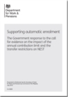 Image for Supporting automatic enrolment : the Government response to the call for evidence on the impact of the annual contribution limit and the transfer restrictions on NEST