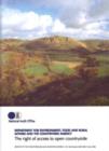 Image for The right of access to open countryside  : Department for Environment, Food and Rural Affairs and the Countryside Agency