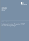 Image for Independent review of reported CSR07 value for money savings