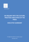 Image for An inquiry into the culture, practices and ethics of the press : executive summary and recommendations [Leveson report]