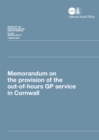 Image for Memorandum on the provision of out-of-hours GP services in Cornwall