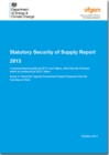 Image for Statutory security of supply report 2013