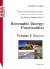Image for Renewable energy: practicalities : 4th report of session 2003-04, Vol. 1: Report