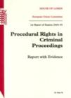 Image for Procedural Rights in Criminal Proceedings,Report with Evidence,1st Report of Session