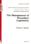 Image for The management of secondary legislation