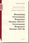 Image for Remaining Government responses session 2004-05