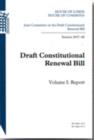 Image for Draft Constitutional Renewal Bill : Vol. 1: Report