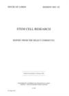 Image for Stem cell research  : report from the Select Committee