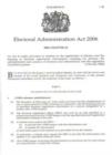 Image for Electoral Administration Act 2006 : Elizabeth II. Chapter 22