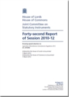 Image for Forty-second report of session 2010-12 : drawing special attention to, Agriculture (Miscellaneous Amendments) Regulations 2012 (S.I. 2012/66)
