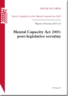 Image for The Mental Capacity Act 2005 : post-legislative scrutiny, report of 2013-14