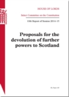 Image for Proposals for the devolution of further powers to Scotland
