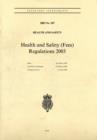 Image for The Health and Safety (Fees) Regulations 2003