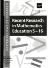 Image for Recent research in mathematics education 5 - 16
