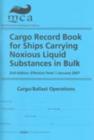 Image for Cargo record book for ships carrying noxious liquid substances in bulk