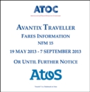 Image for Avantix traveller fares information NFM 15 : 19 May 2013  - 7 September 2013 or until further notice