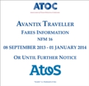Image for Avantix traveller fares information NFM 16 : 8 September 2013  - 1 January 2014 or until further notice