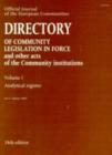 Image for Directory of Community Legislation in Force and Other Acts of the Community Institutions