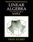 Image for Linear Algebra with Maple, Lab Manual