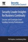Image for Security leader insights for business continuity  : lessons and strategies from leading security professionals