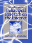Image for Introduction to Behavioral Research on the Internet