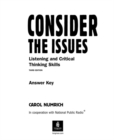 Image for Consider The Issues Answer Key