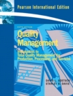 Image for Quality management  : introduction to total quality management for production, processing, and services