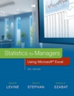 Image for Statistics for managers using Microsoft Excel