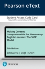 Image for Making Content Comprehensible for Elementary English Learners : The SIOP Model -- Enhanced Pearson eText