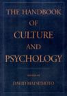 Image for The handbook of culture and psychology