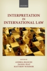 Image for Interpretation in international law